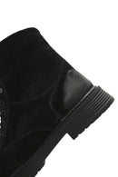 Men's Black Zippered Suede Leather Casual Boots | Derimod