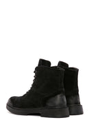 Men's Black Zippered Suede Leather Casual Boots | Derimod