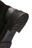 Men's Black Zippered Suede Leather Casual Boots | Derimod