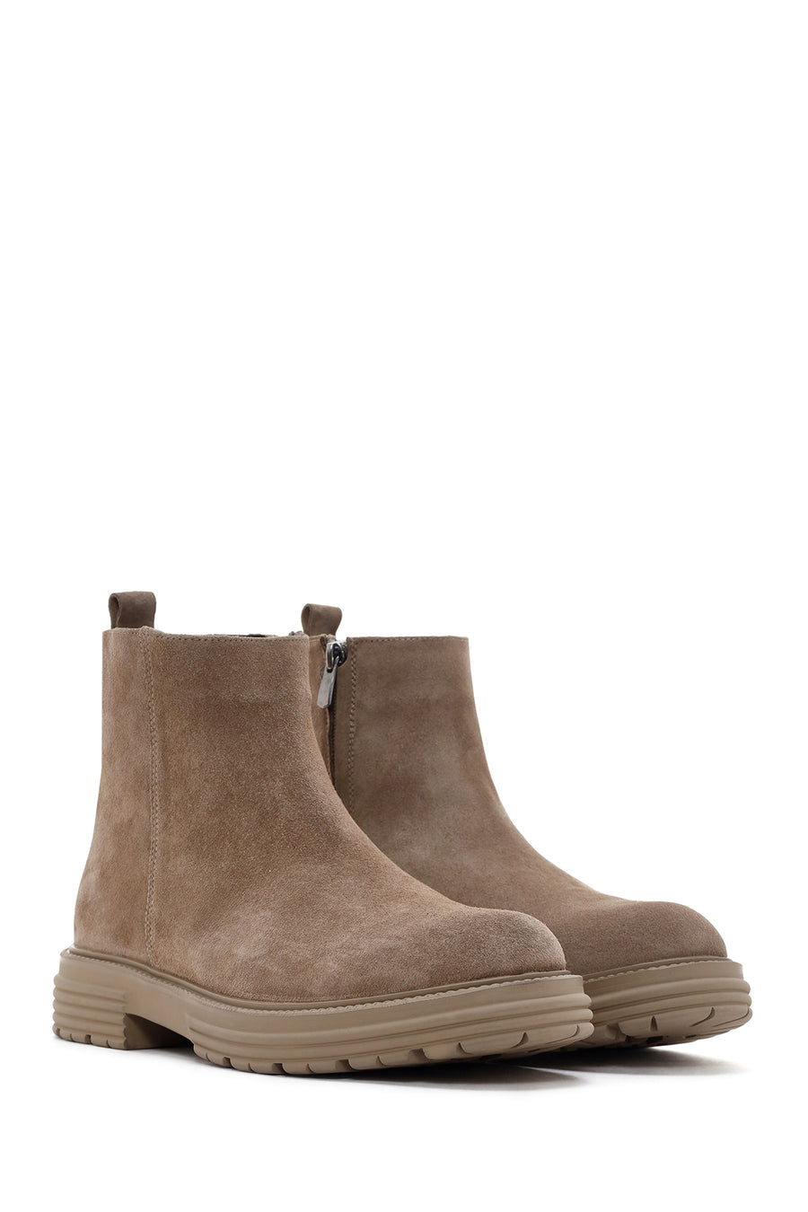 Men's Beige Leather Boots