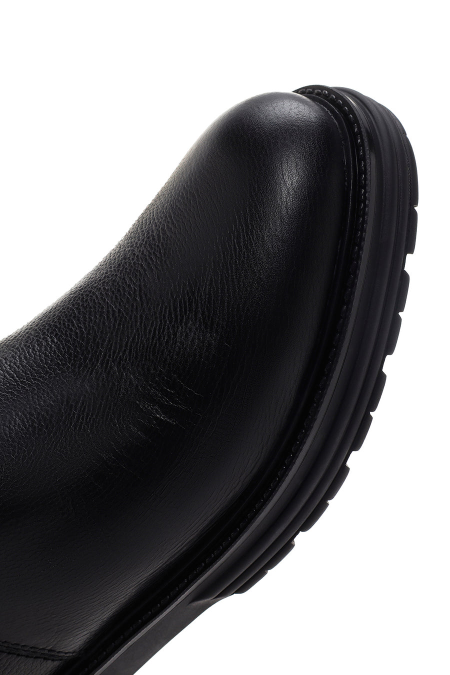 Men's Black Zippered Leather Boots