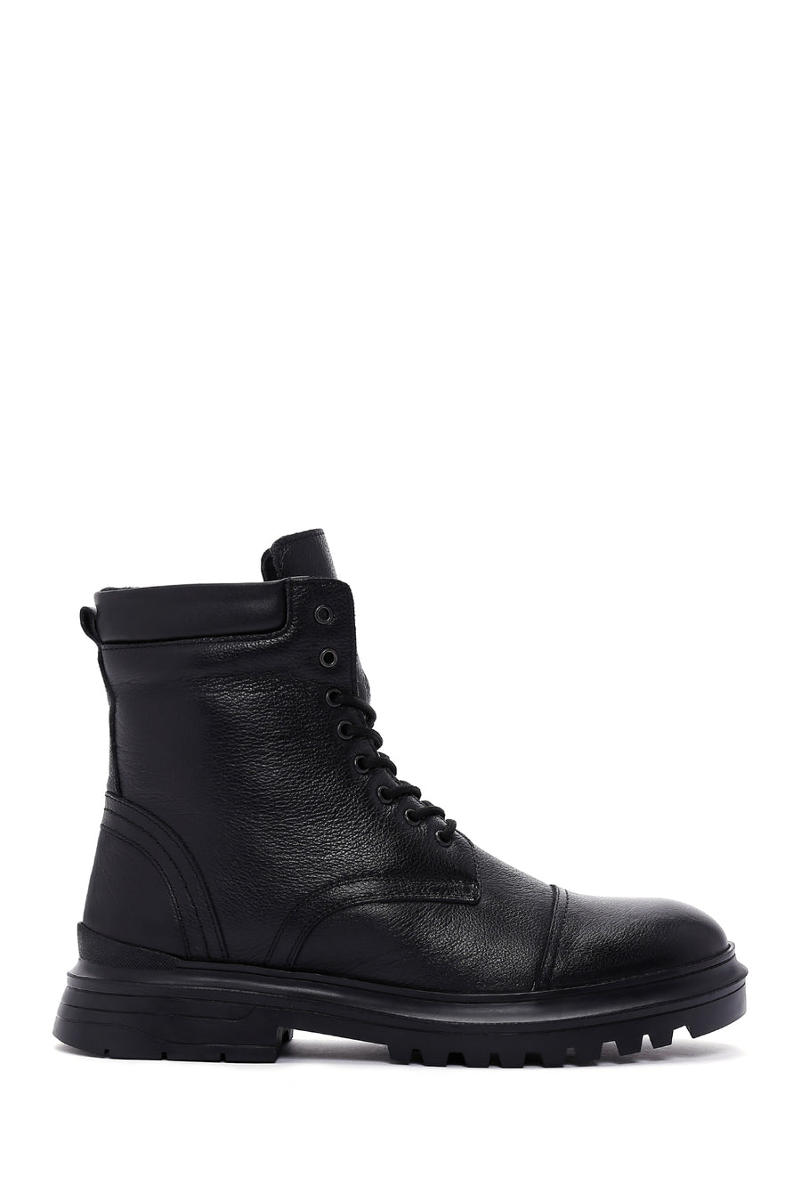 Men's Black Zippered Leather Boots 23WFD672318 | Derimod
