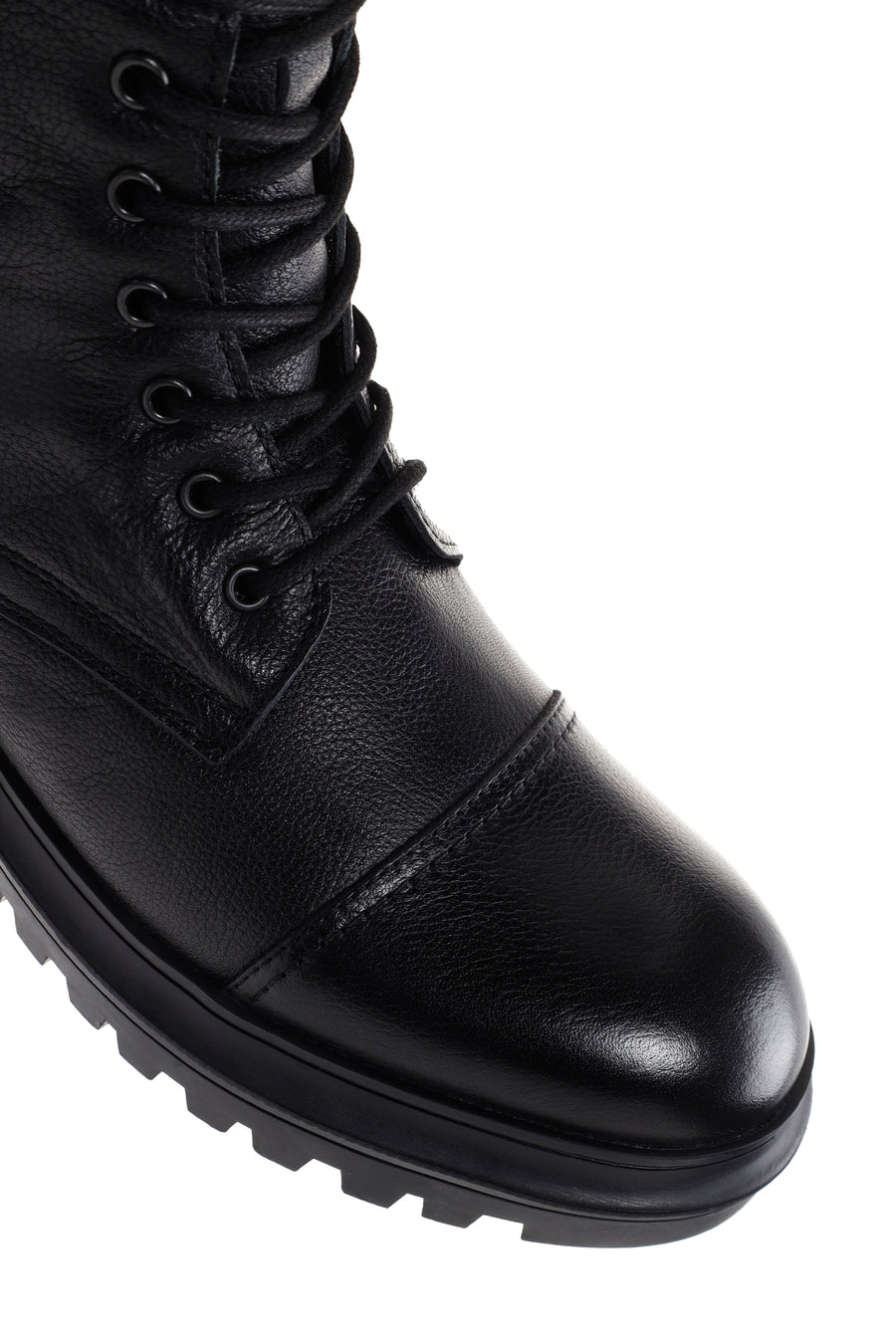 Men's Black Zippered Leather Boots
