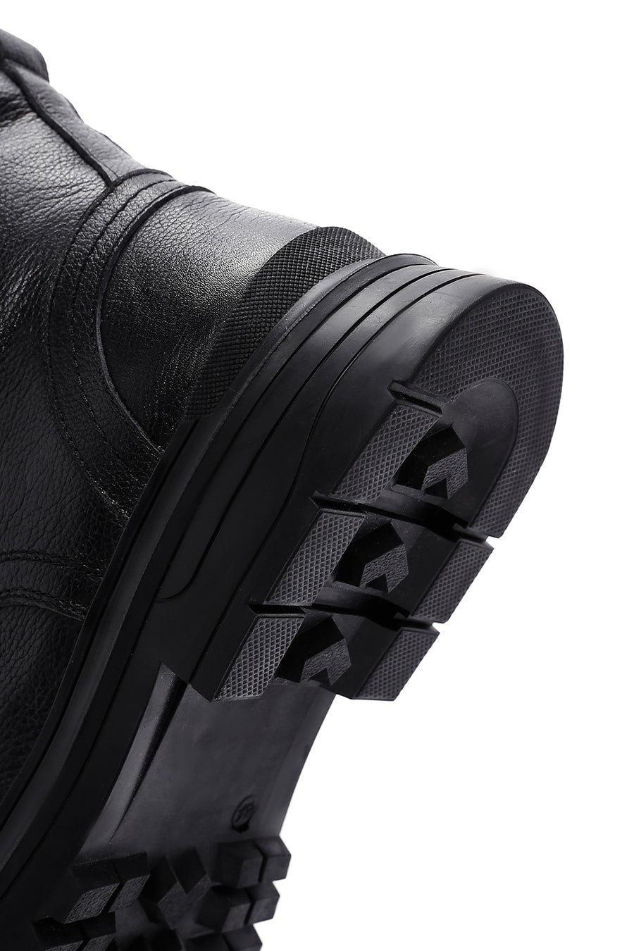 Men's Black Zippered Leather Boots