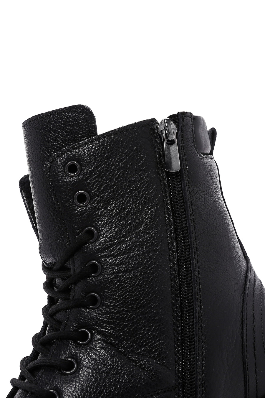Men's Black Zippered Leather Boots