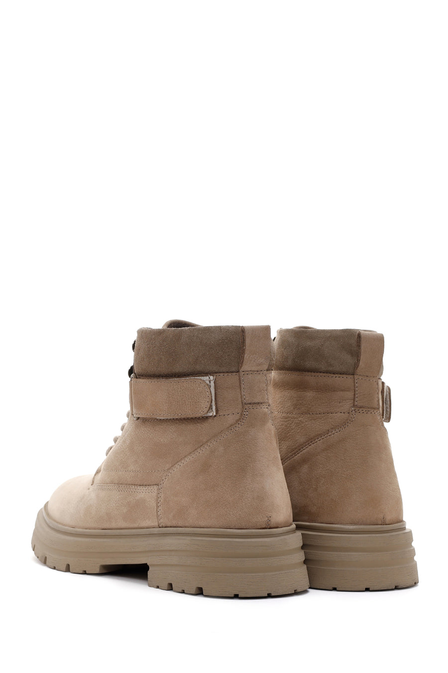 Men's Beige Nubuck Leather Casual Boots