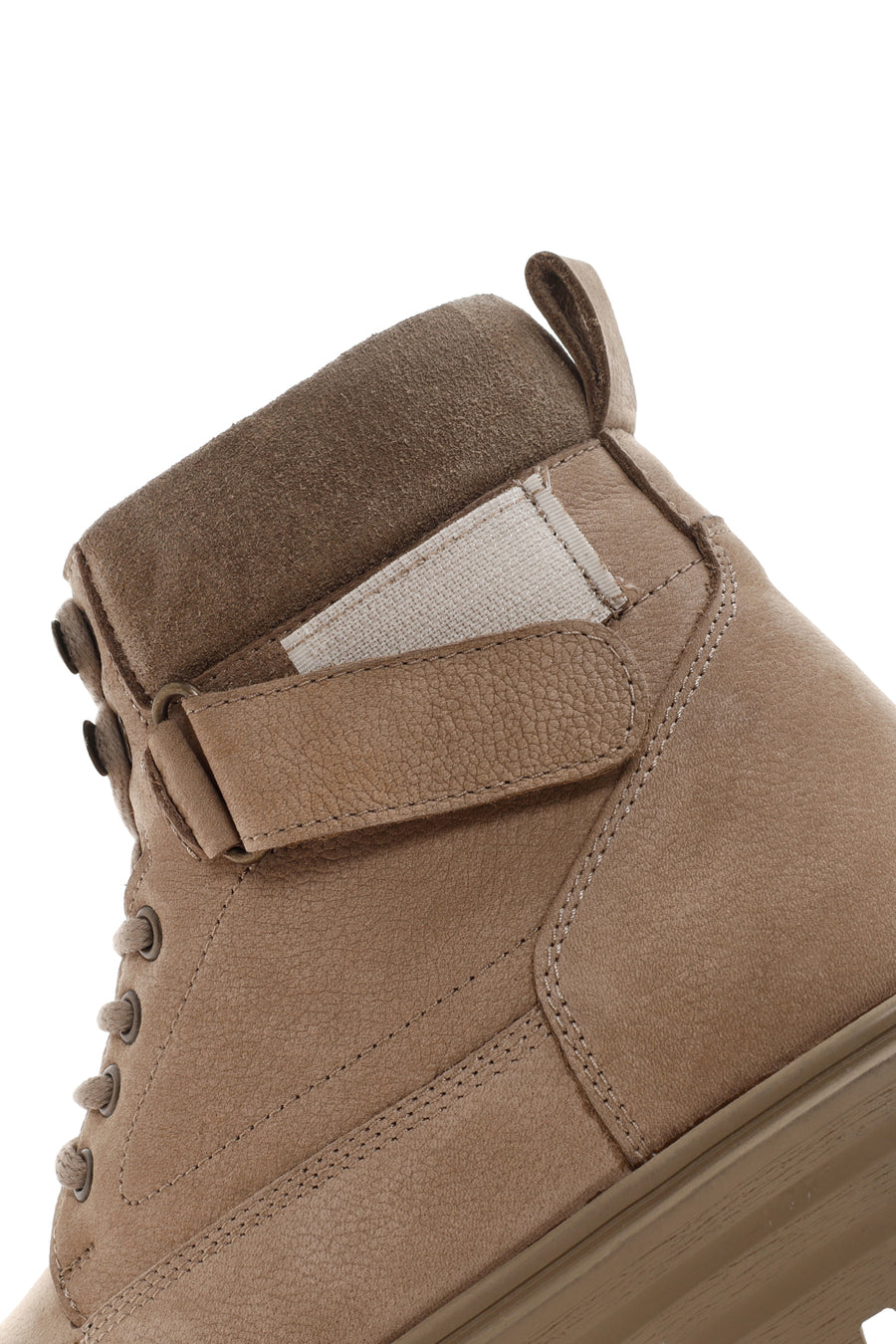 Men's Beige Nubuck Leather Casual Boots