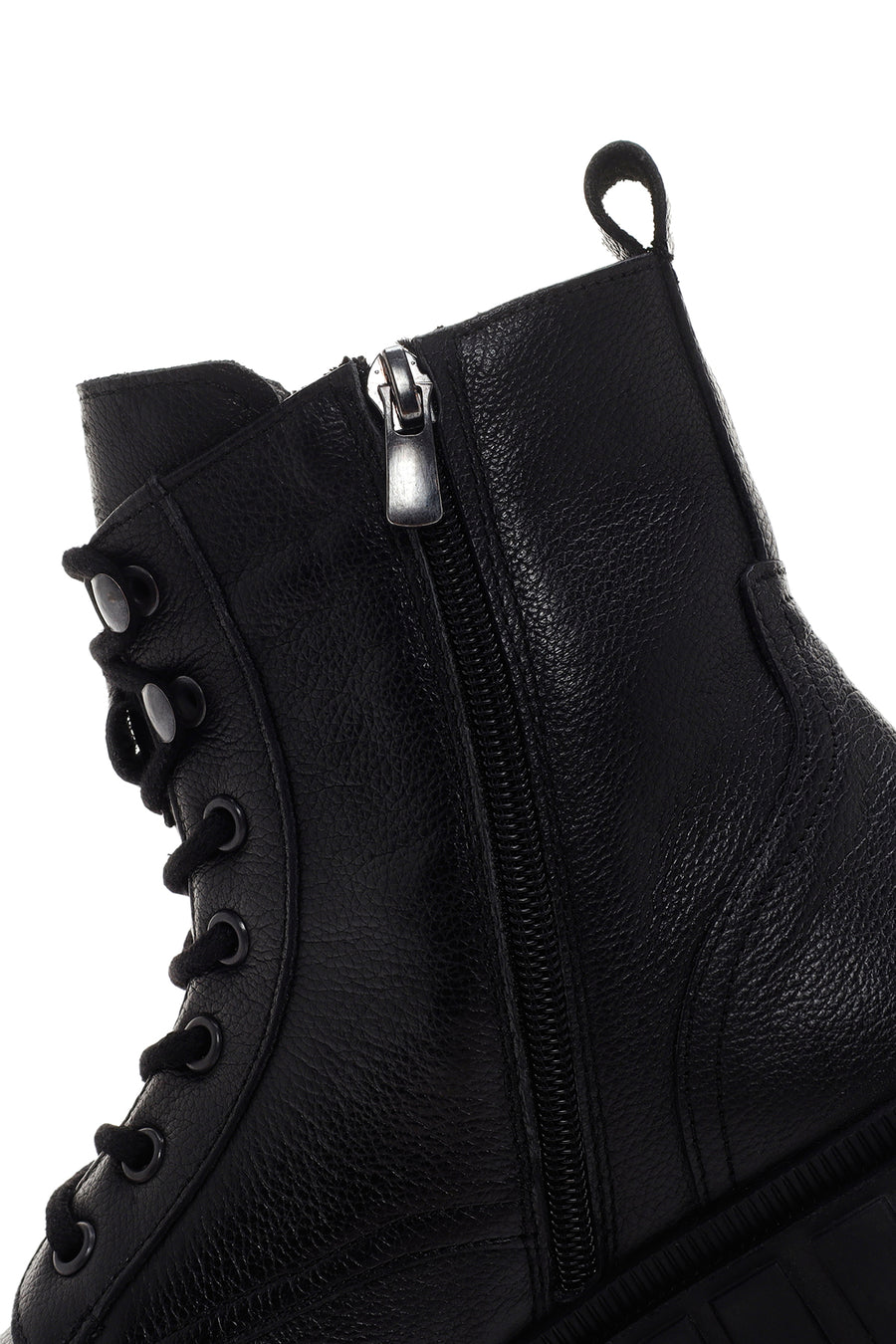 Men's Black Zippered Casual Leather Boots
