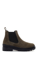 Men's Khaki Casual Chelsea Suede Leather Boots | Derimod