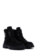 Erkek Siyah Fermuarlı Süet Deri Casual Bot | Derimod