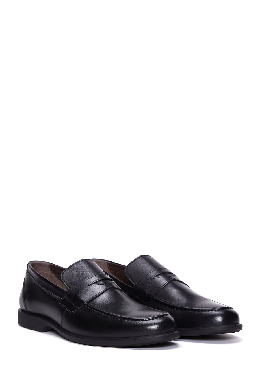Men's Black Leather Casual Loafer