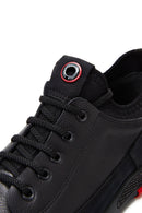 Men's Black Leather Sneaker | Derimod