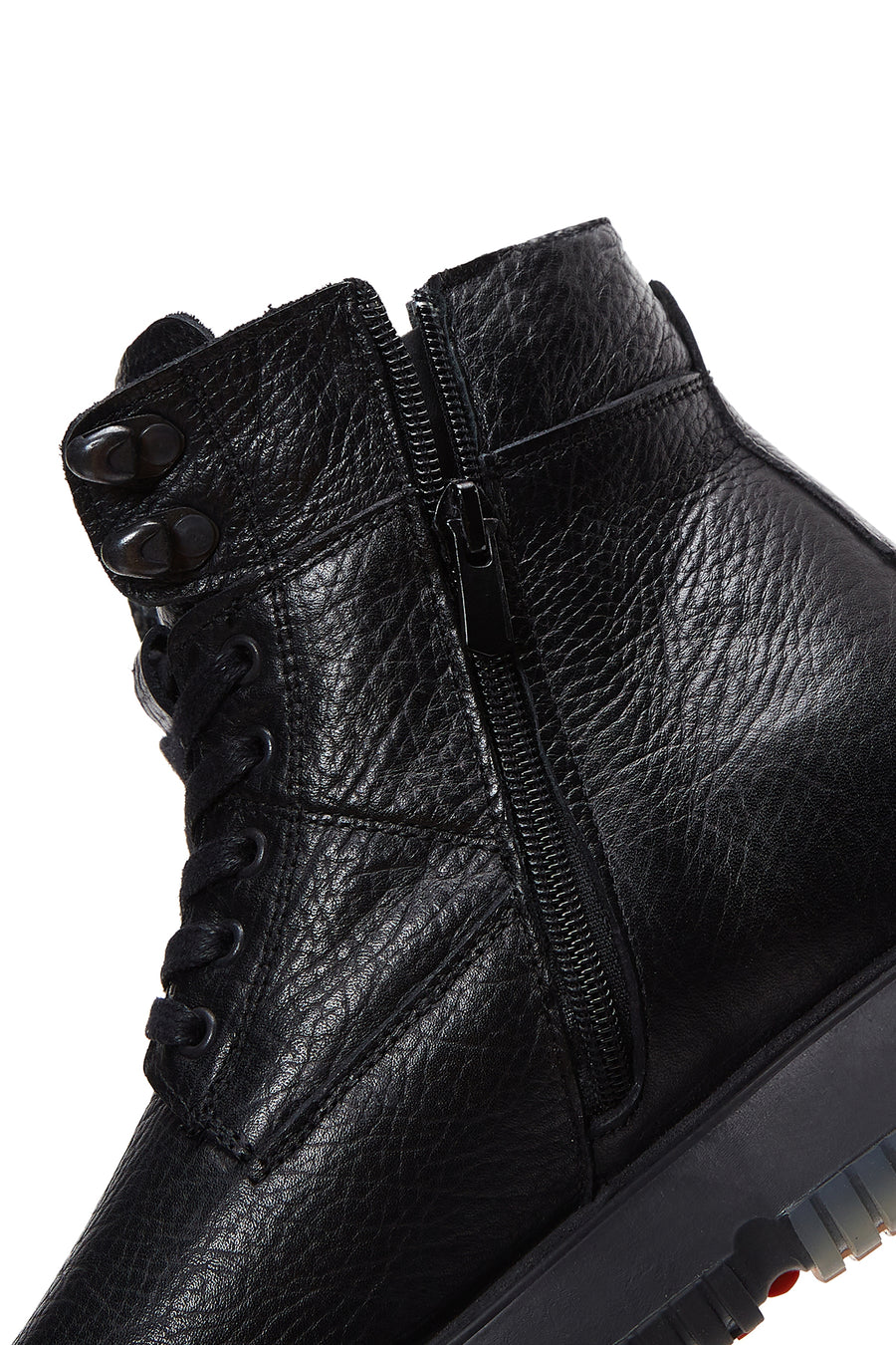 Men's Black Leather Zippered Casual Boots