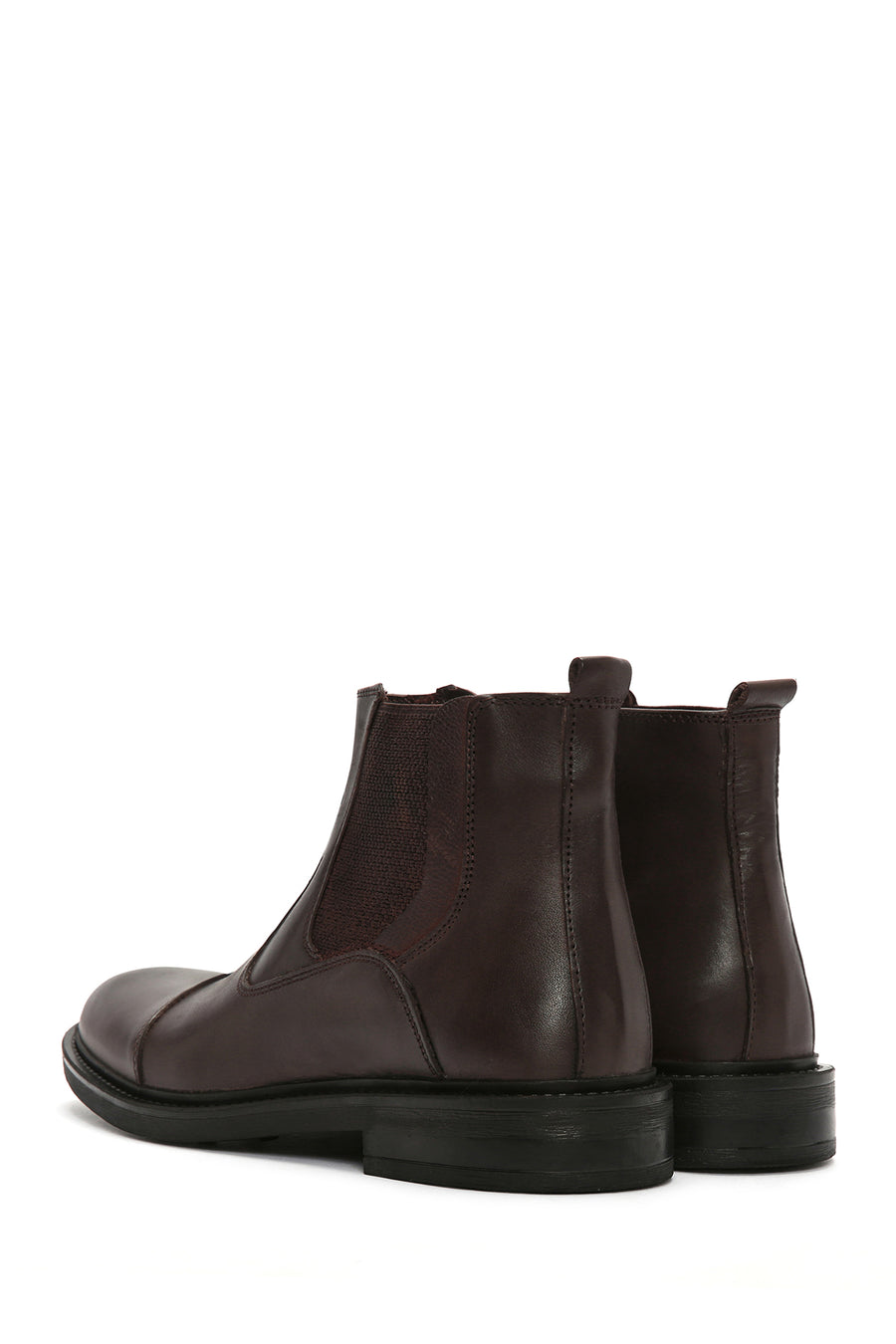 Men's Brown Leather Zippered Classic Boots