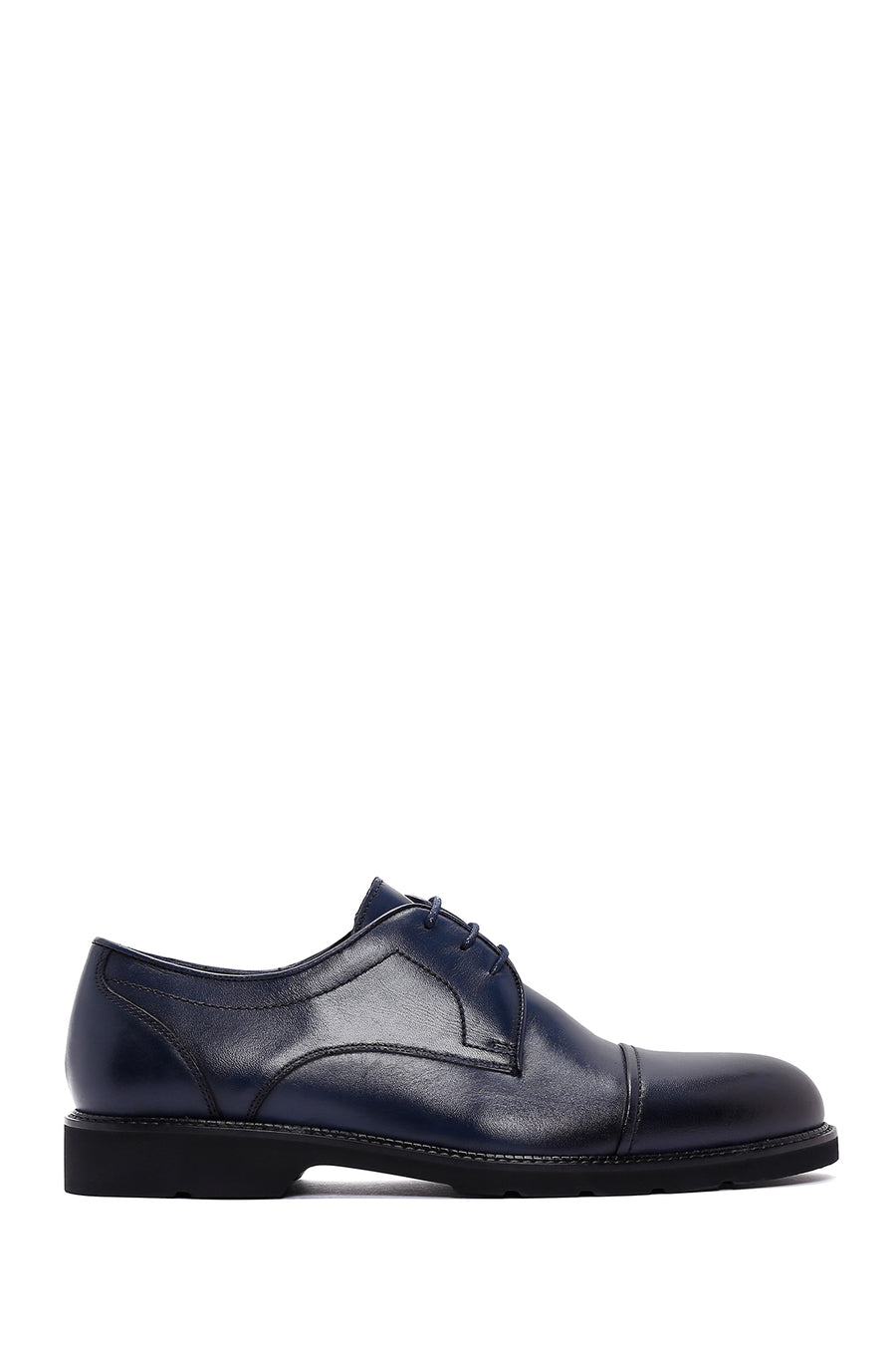 Men's Navy Blue Leather Casual Shoes 23WFD684218 | Derimod