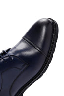 Men's Navy Blue Leather Casual Shoes | Derimod