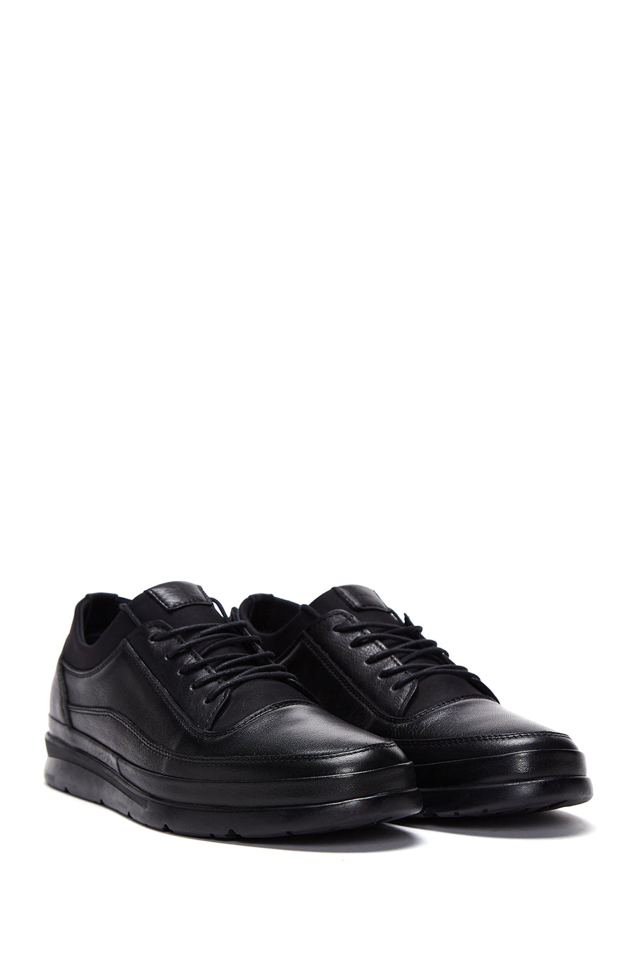 Men's Black Leather Casual Sneaker
