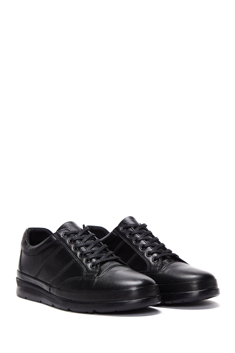Men's Black Leather Casual Sneaker
