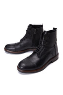 Erkek Siyah Deri Fermuarlı Postal Bot | Derimod