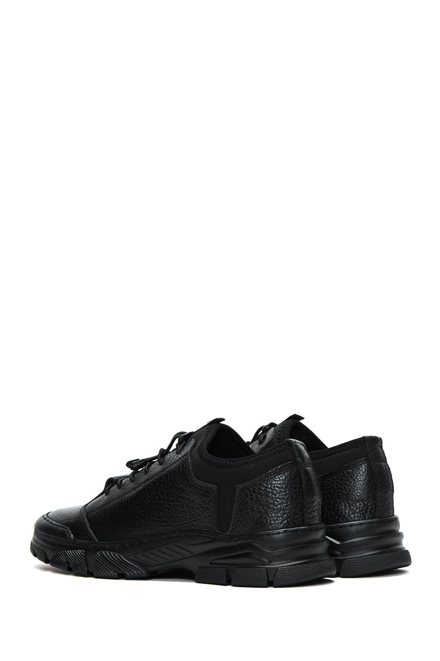 Erkek Siyah Deri Casual Sneaker