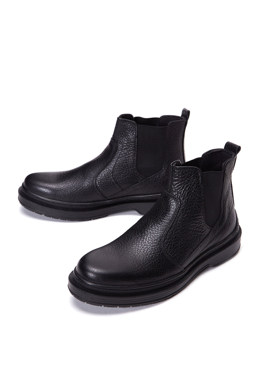 Men's Black Leather Casual Chelsea Boots