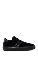 Men's Black Suede Leather Sneaker | Derimod