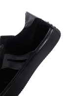 Men's Black Suede Leather Sneaker | Derimod