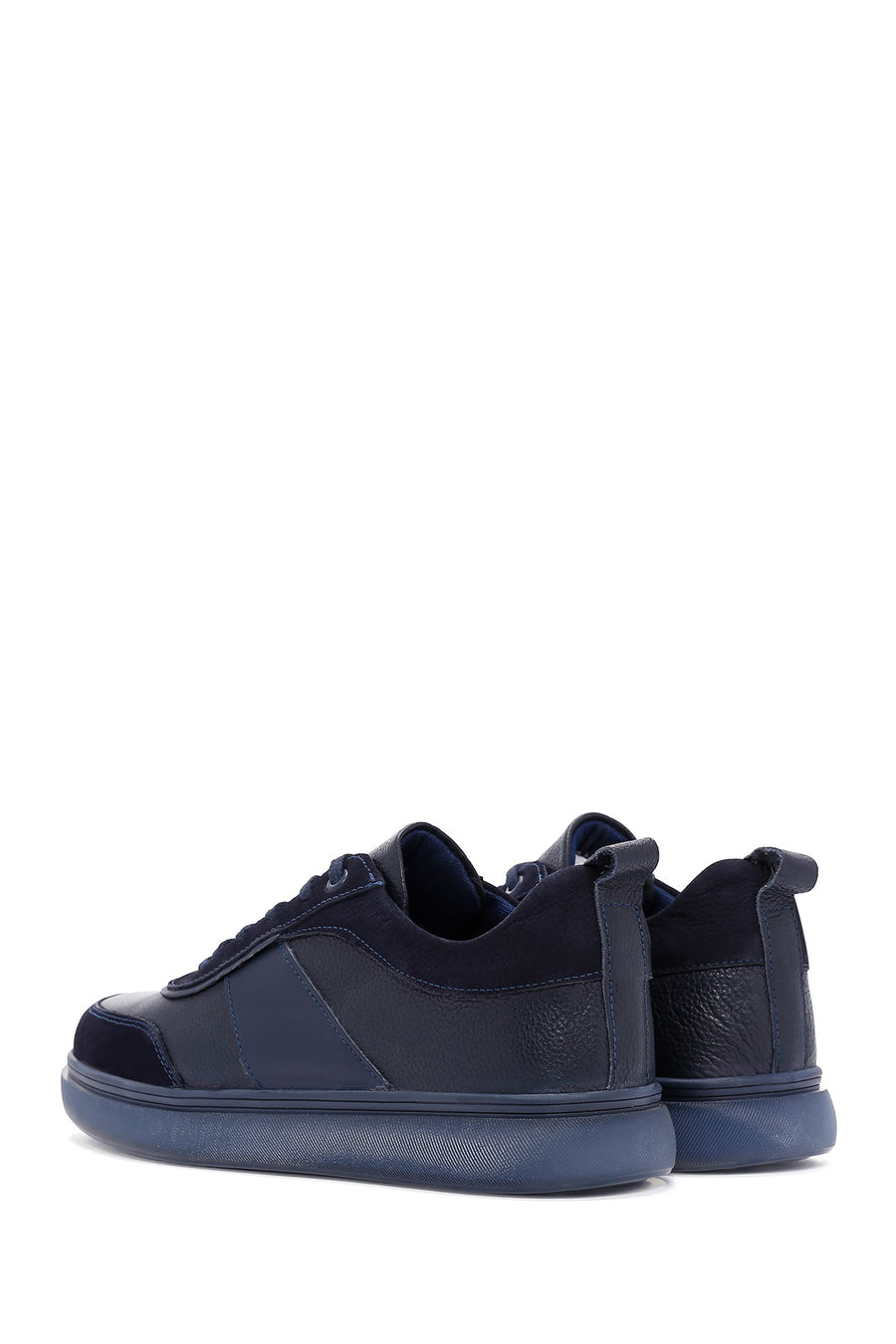 Erkek Lacivert Deri Sneaker