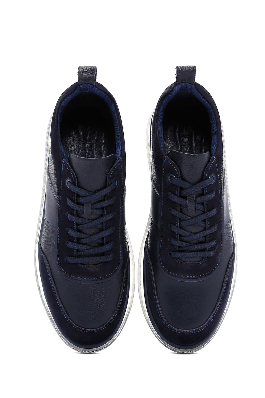 Erkek Lacivert Deri Sneaker