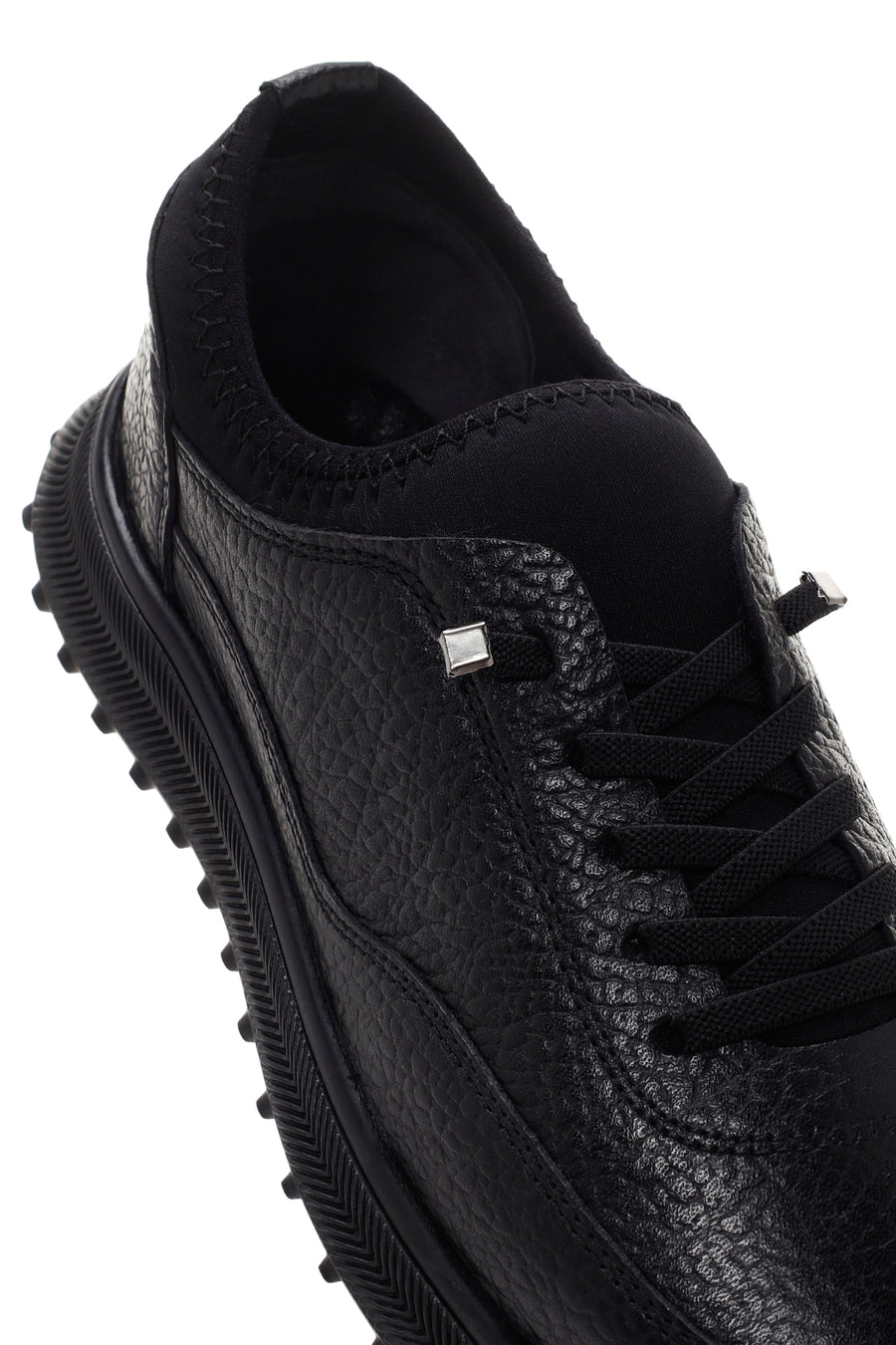 Men's Black Leather Casual Sneaker