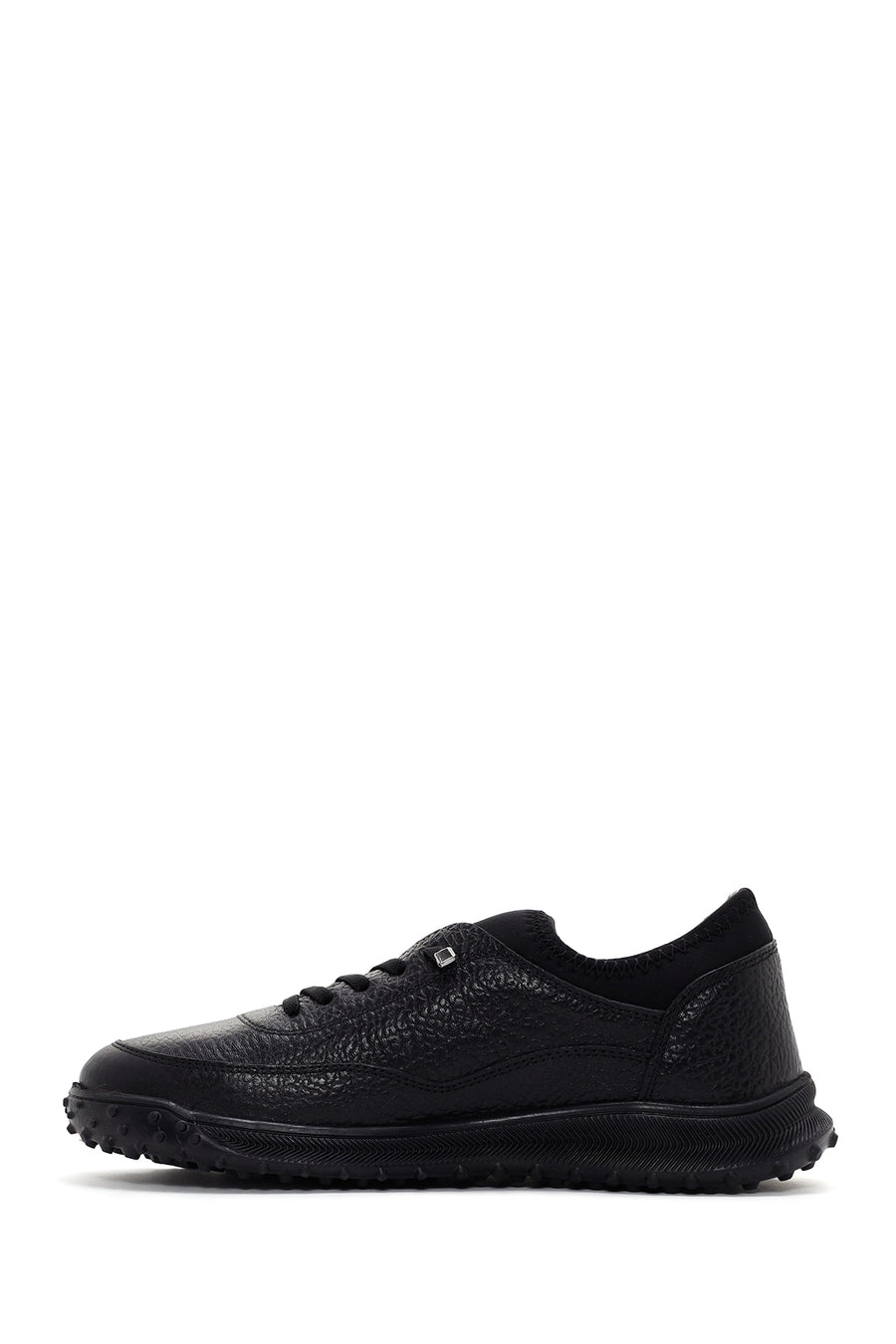 Men's Black Leather Casual Sneaker
