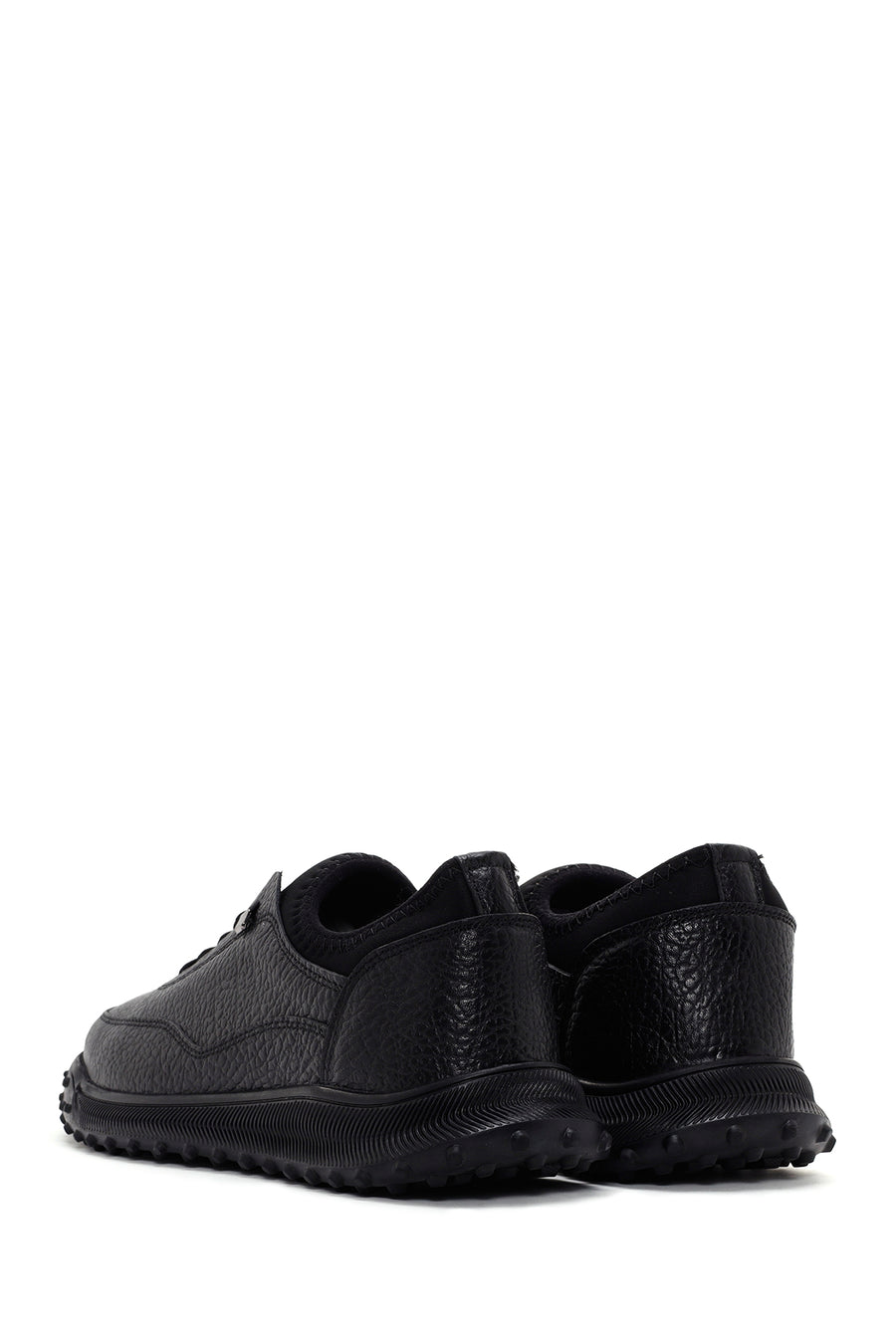 Men's Black Leather Casual Sneaker
