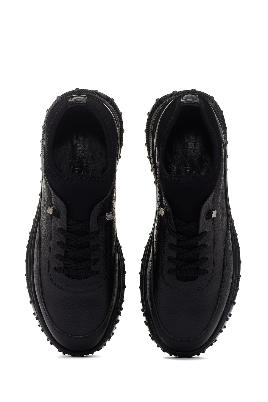 Men's Black Leather Casual Sneaker