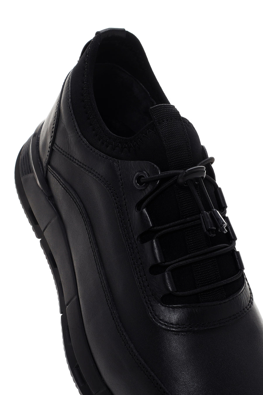 Men's Black Leather Sneaker