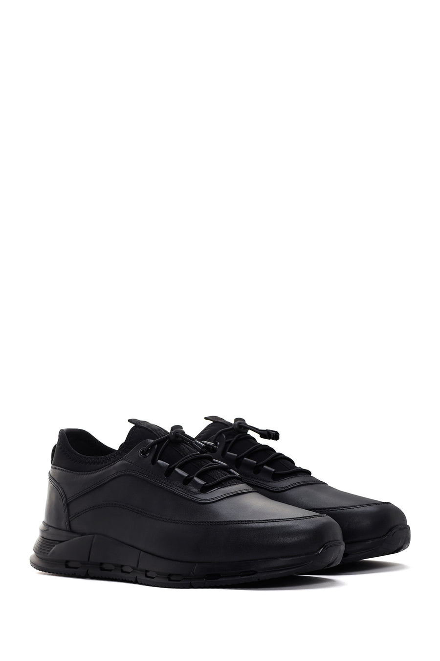 Men's Black Leather Sneaker