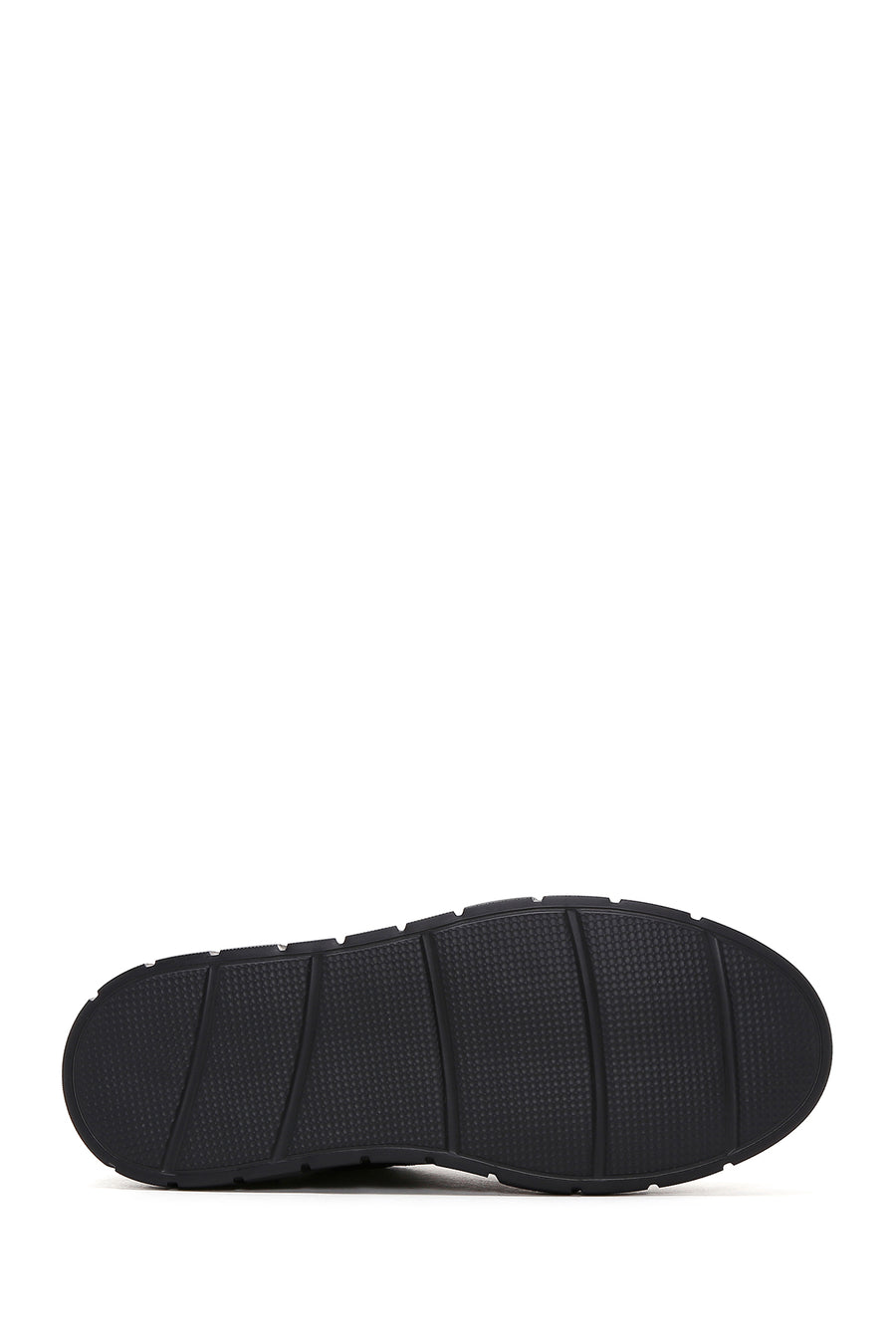Men's Black Leather Thick Soled Sneaker