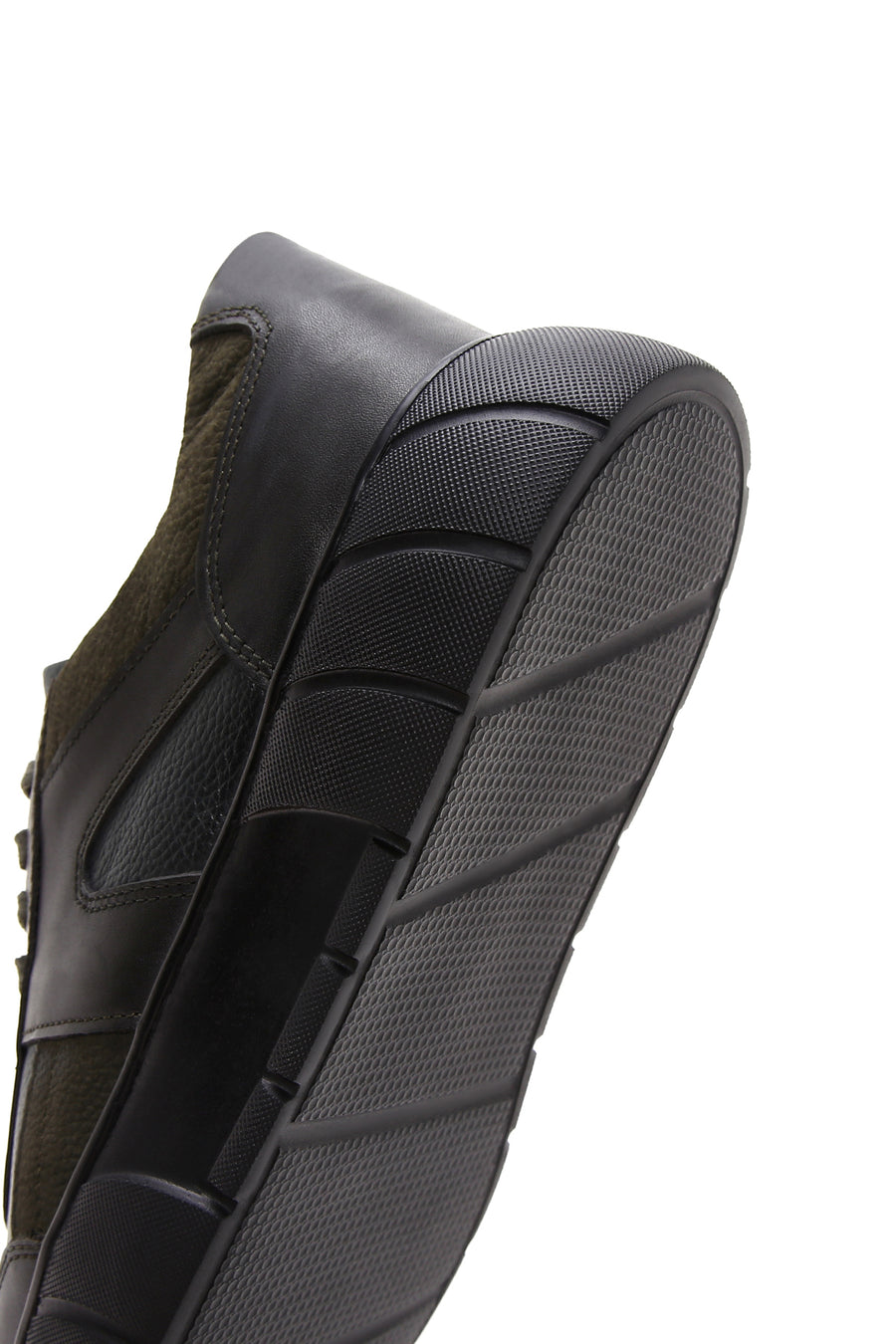 Men's Green Leather Thick Soled Sneaker