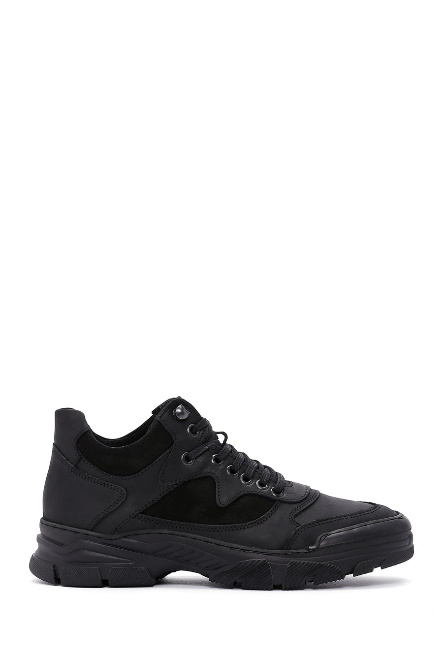 Men's Black Leather Casual Boots 23WFD695214 | Derimod