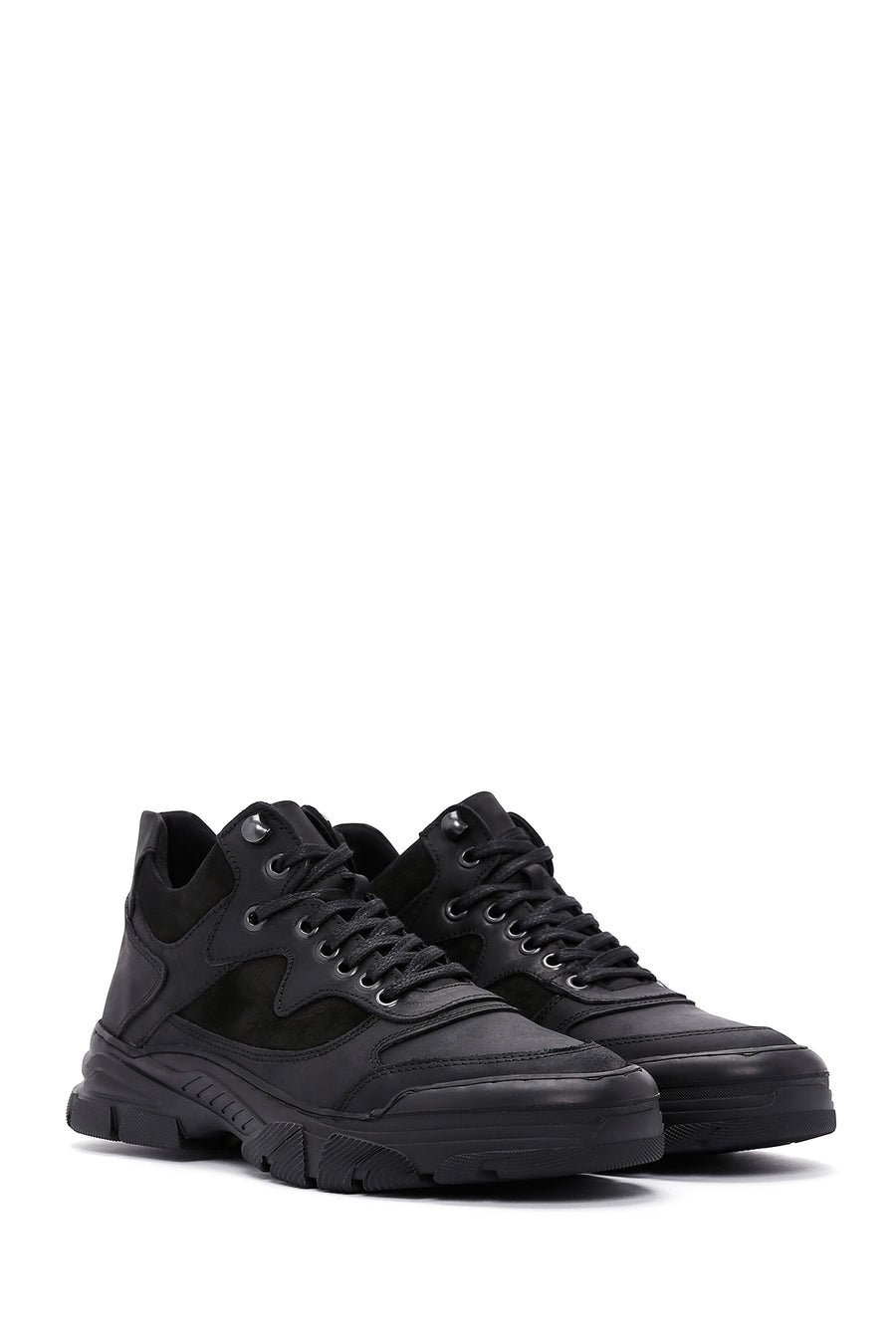 Men's Black Leather Casual Boots