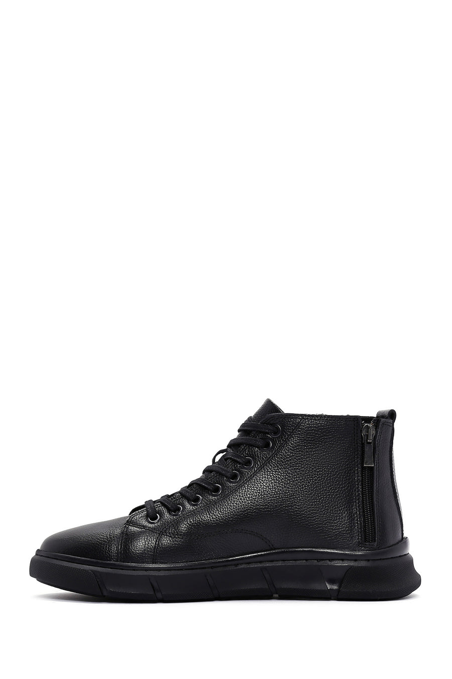 Men's Black Leather High Top Sneaker