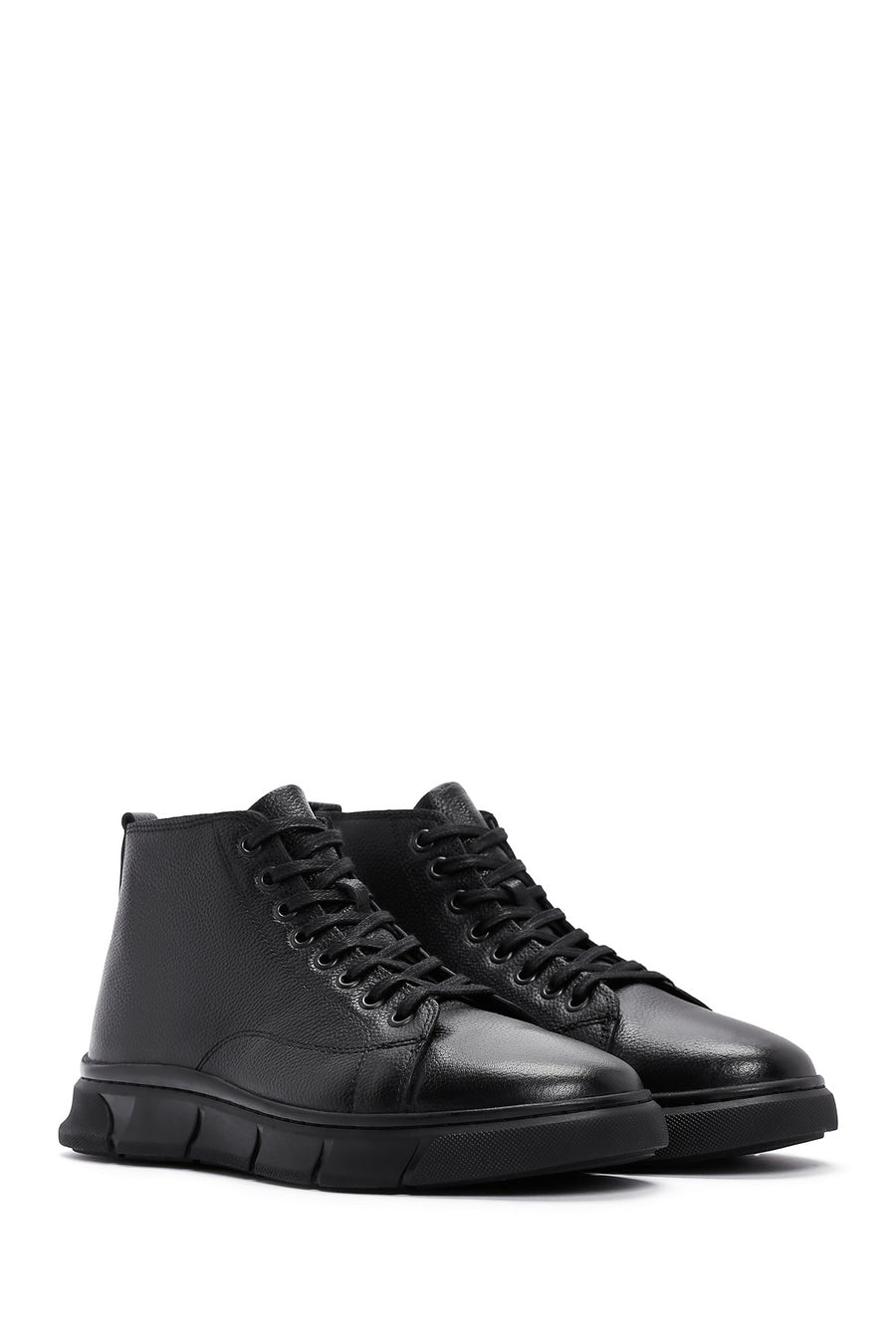 Men's Black Leather High Top Sneaker