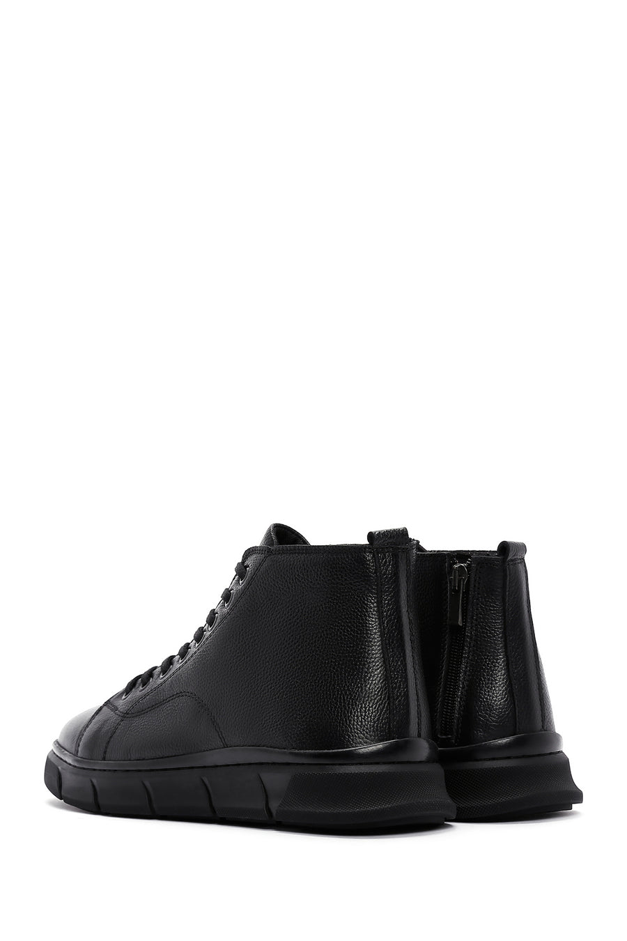Men's Black Leather High Top Sneaker