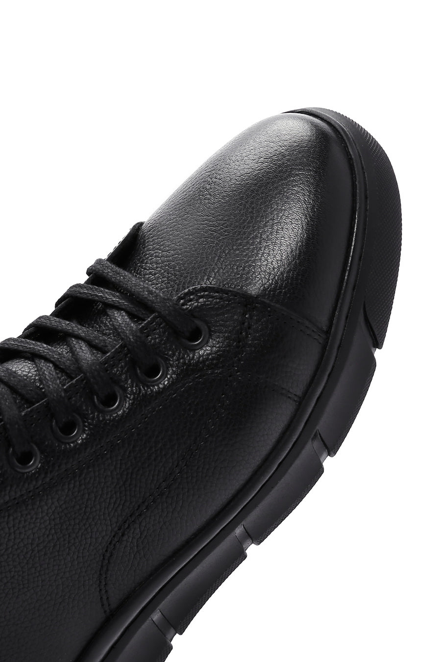 Men's Black Leather High Top Sneaker