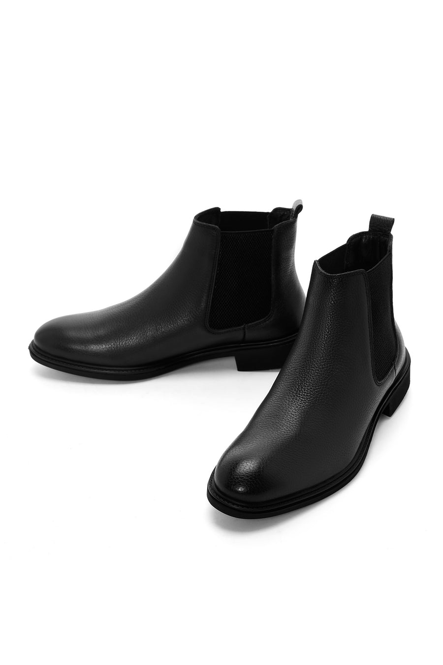 Men's Black Leather Chelsea Boots