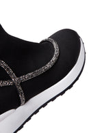 Women's Black Stone High Top Sneaker | Derimod