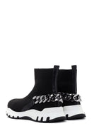 Women's Black Thick Sole High Top Sneaker | Derimod