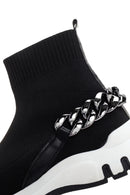 Women's Black Thick Sole High Top Sneaker | Derimod