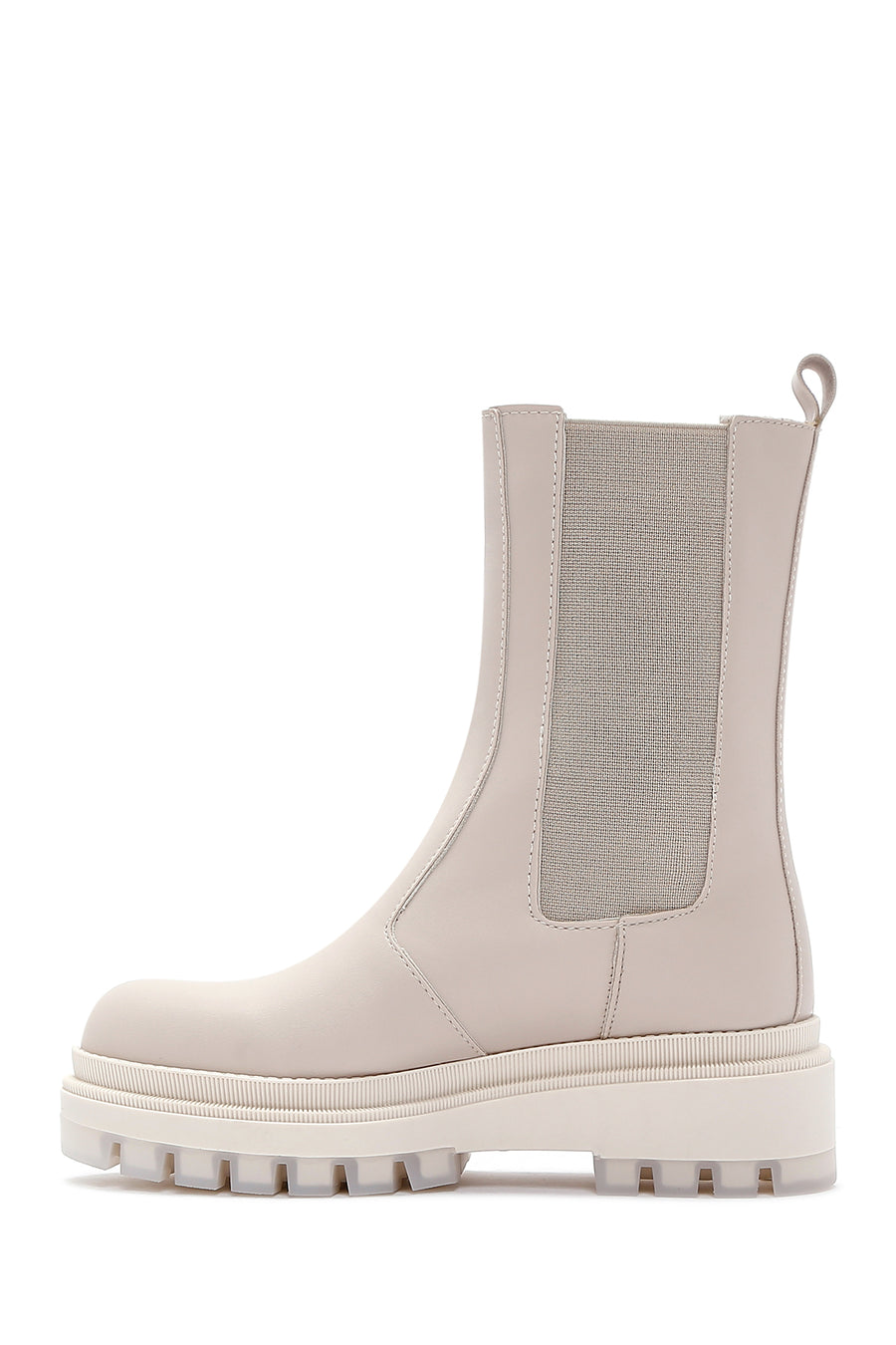 Women's Beige Thick Soled Chelsea Boots