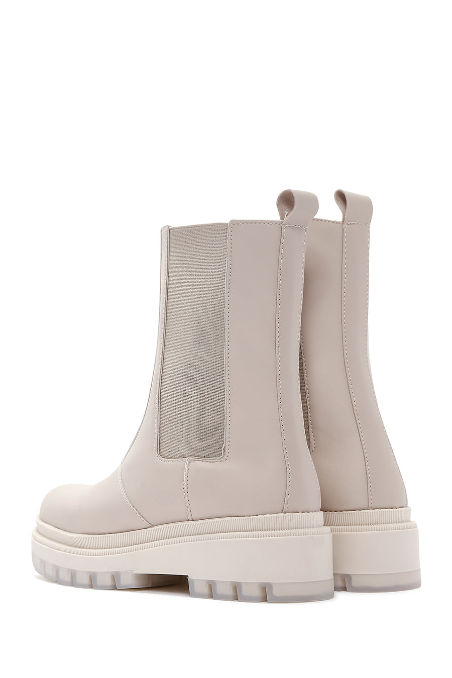 Women's Beige Thick Soled Chelsea Boots