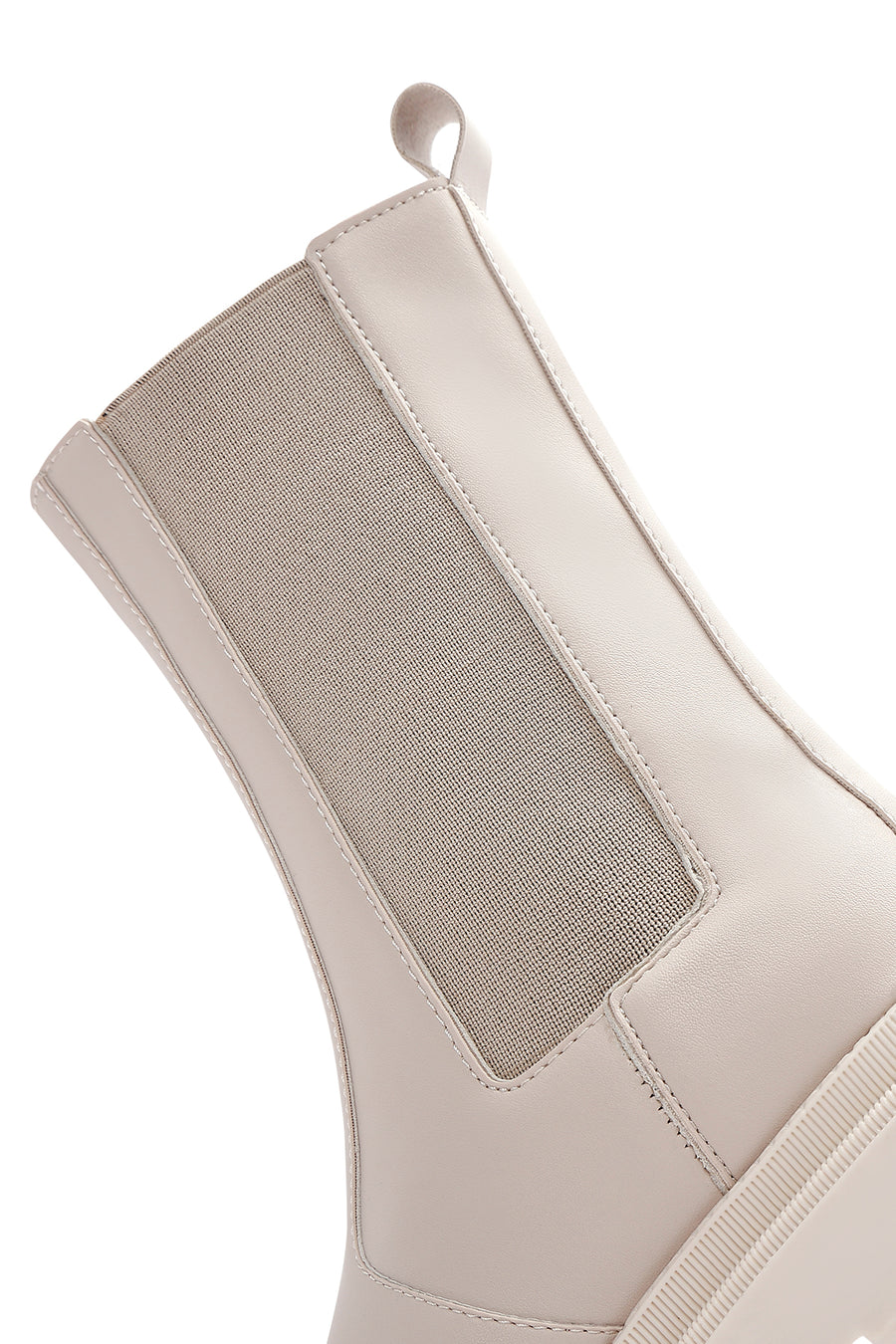 Women's Beige Thick Soled Chelsea Boots